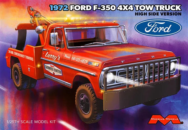 Plastic Kitset - Moebius Models 1/25 1972 Ford F-350 4X4High Side Tow Truck