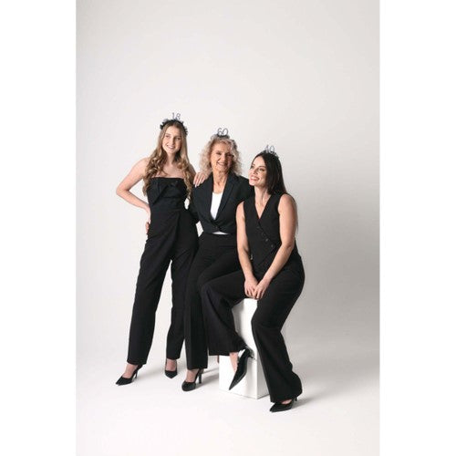 Headband with Ruffles & Pearls - 40th