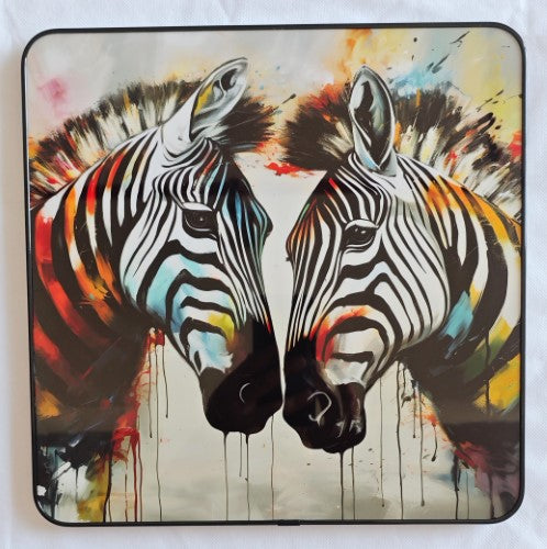 Framed PVC Pop Art - Zebra (30 x 30cm)