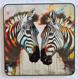 Framed PVC Pop Art - Zebra (30 x 30cm)