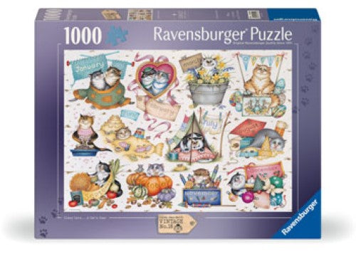 Ravensburger Crazy Cats Cats Calendar Puzzle 1000 Pieces