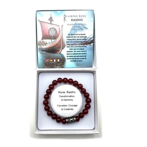 Bracelet - Rune Carnelian Raidho (8mm)