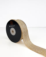 Ribbon - Woven Cut Edge Natural Gold 38mm X 20mtrs