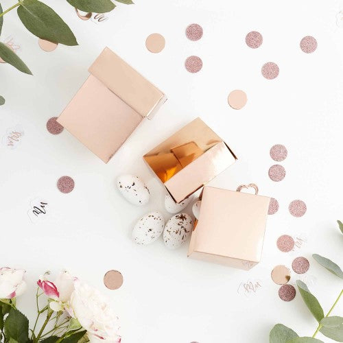 Metallic Mix Up Rose Gold Favour Box - Pack of 10