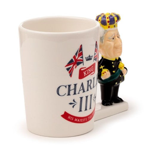 Ceramic Shaped Handle Mug - King Charles III