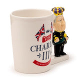 Ceramic Shaped Handle Mug - King Charles III