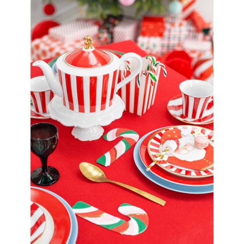 Pink Christmas Candy Cane Shaped Napkins - Pack of 20