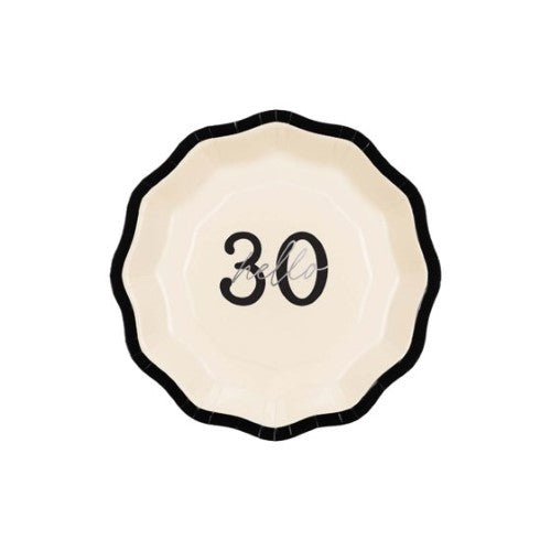 Elegant Milestone 30th 17cm Paper Plates - Pack of 6