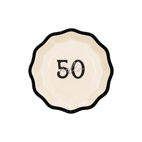 Elegant Milestone 50th 17cm Paper Plates - Pack of 6