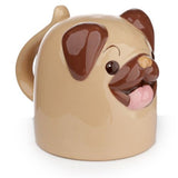 Ceramic Shaped Mug - Mopps Pug Upside Down