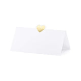 Classic Wedding Place Cards Gold Heart - Pack of 10