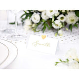 Classic Wedding Place Cards Gold Heart - Pack of 10