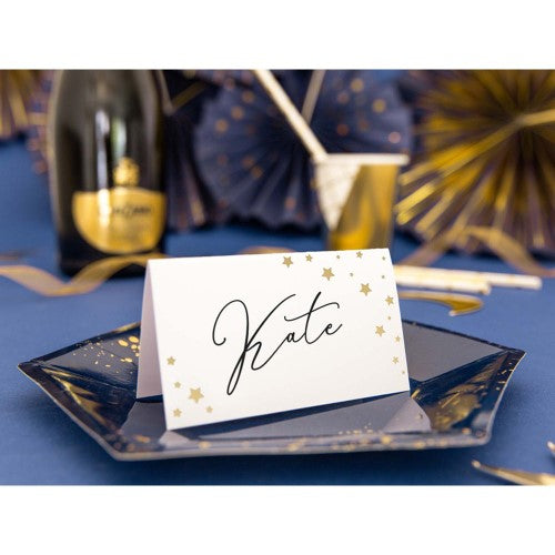 Classic Wedding Place Cards Gold Stars - Pack of 10