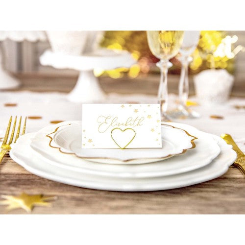 Classic Wedding Place Cards Gold Stars - Pack of 10