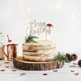 Festive Fun Wooden 'Merry Christmas' Cake Topper