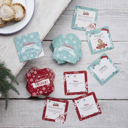 Festive Fun Flip your Fate' Christmas Trivia or Challenge Card Game