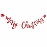 Festive Fun Red Glitter 'Merry Christmas' Banner 2m