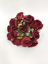 Artificial Rose Posy (Burgundy)