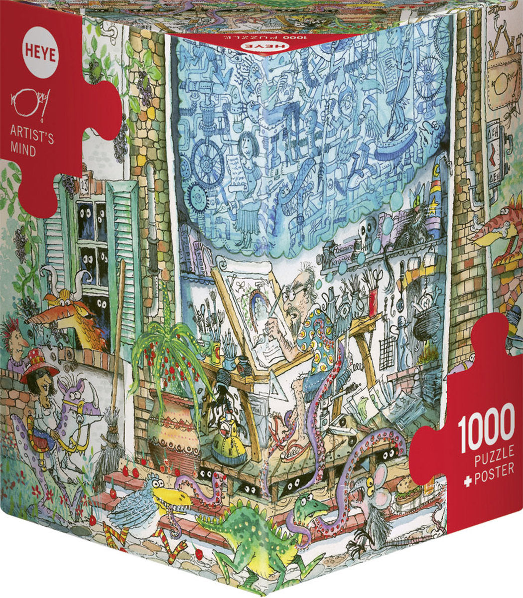 Puzzle - Heye - Triangular Box - Korky Paul; Artist's Mind 1000pc