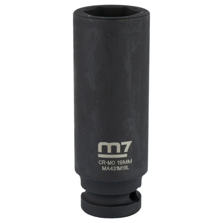 M7 Deep Impact Socket 1/2in Dr. 19mm, designed for high torque, deep access to recessed fasteners for automotive and DIY projects.