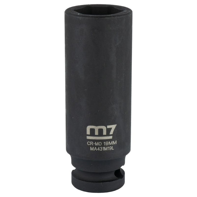 M7 Deep Impact Socket 1/2in Dr. 19mm, designed for high torque, deep access to recessed fasteners for automotive and DIY projects.