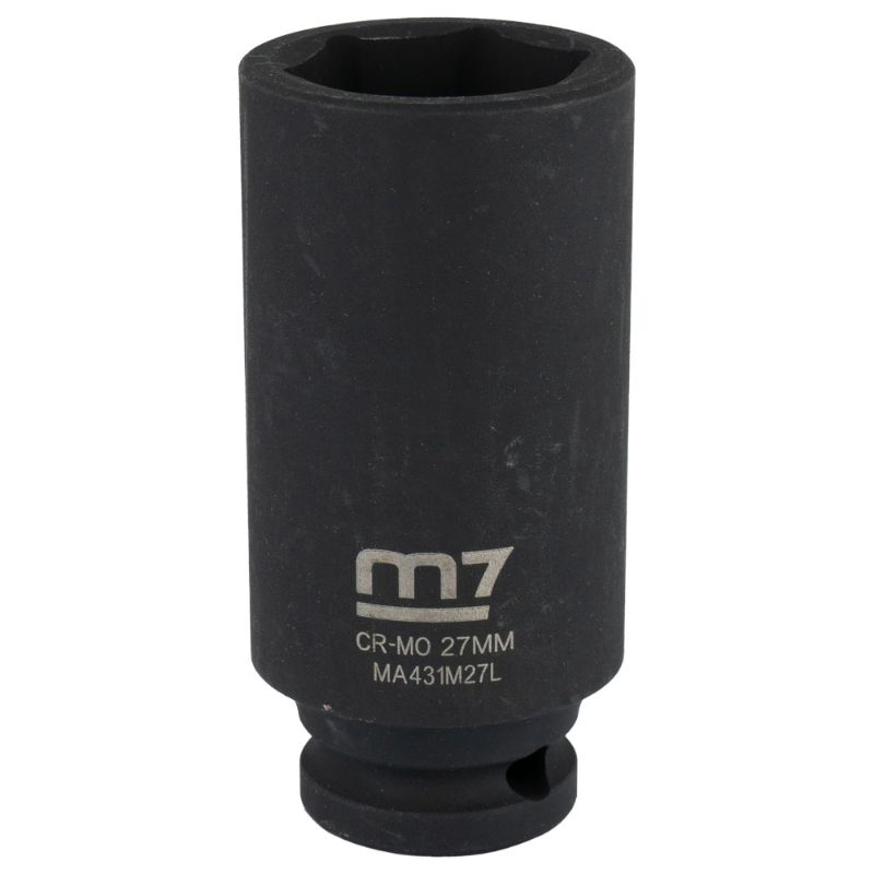 M7 Deep Impact Socket 1/2" Drive 27mm, made from chrome molybdenum steel for durability, perfect for high-torque tasks.