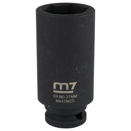 M7 Deep Impact Socket 1/2" Drive 27mm, made from chrome molybdenum steel for durability, perfect for high-torque tasks.