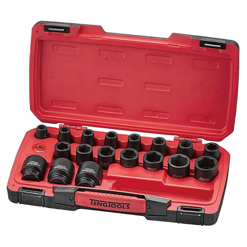 Teng 22pc 1/2in Dr. MM Reg. Impact Socket Set 6-Pnt