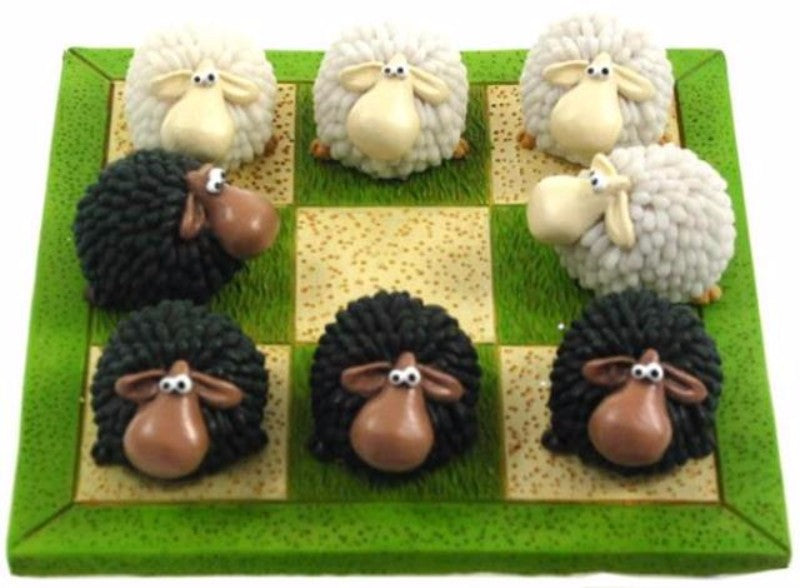 Kiwiana Tictactoe Sheep game with an adorable sheep theme, perfect for family fun, travel, and showcasing Kiwi culture.