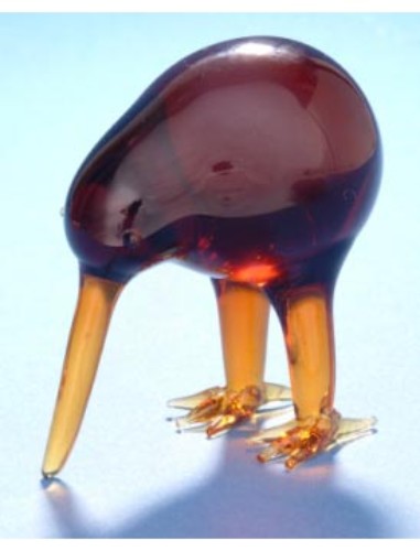 Ornament - Brown Glass Kiwi  - Kiwiana