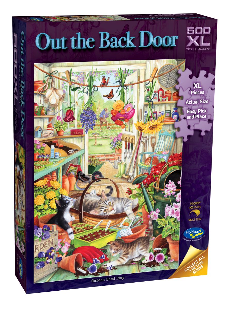 Out the Back Door Garden Shed Play XL Holdson 500pc Jigsaw Puzzle
