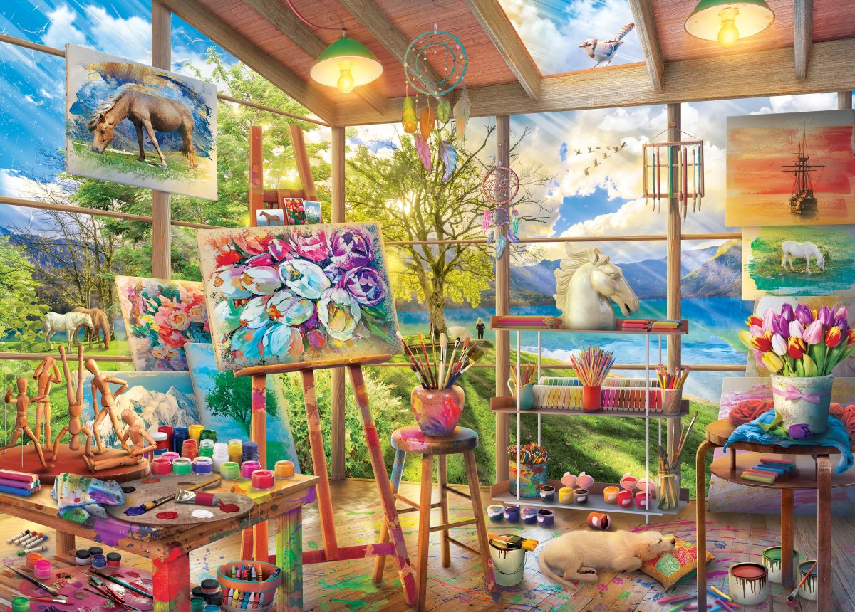 Room with a View Artists Room Holdson 1000pc Jigsaw Puzzle