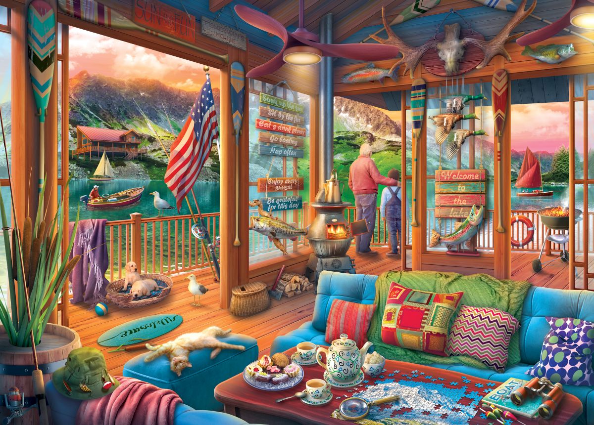 Room with a View the Lake House Holdson 1000pc Jigsaw Puzzle