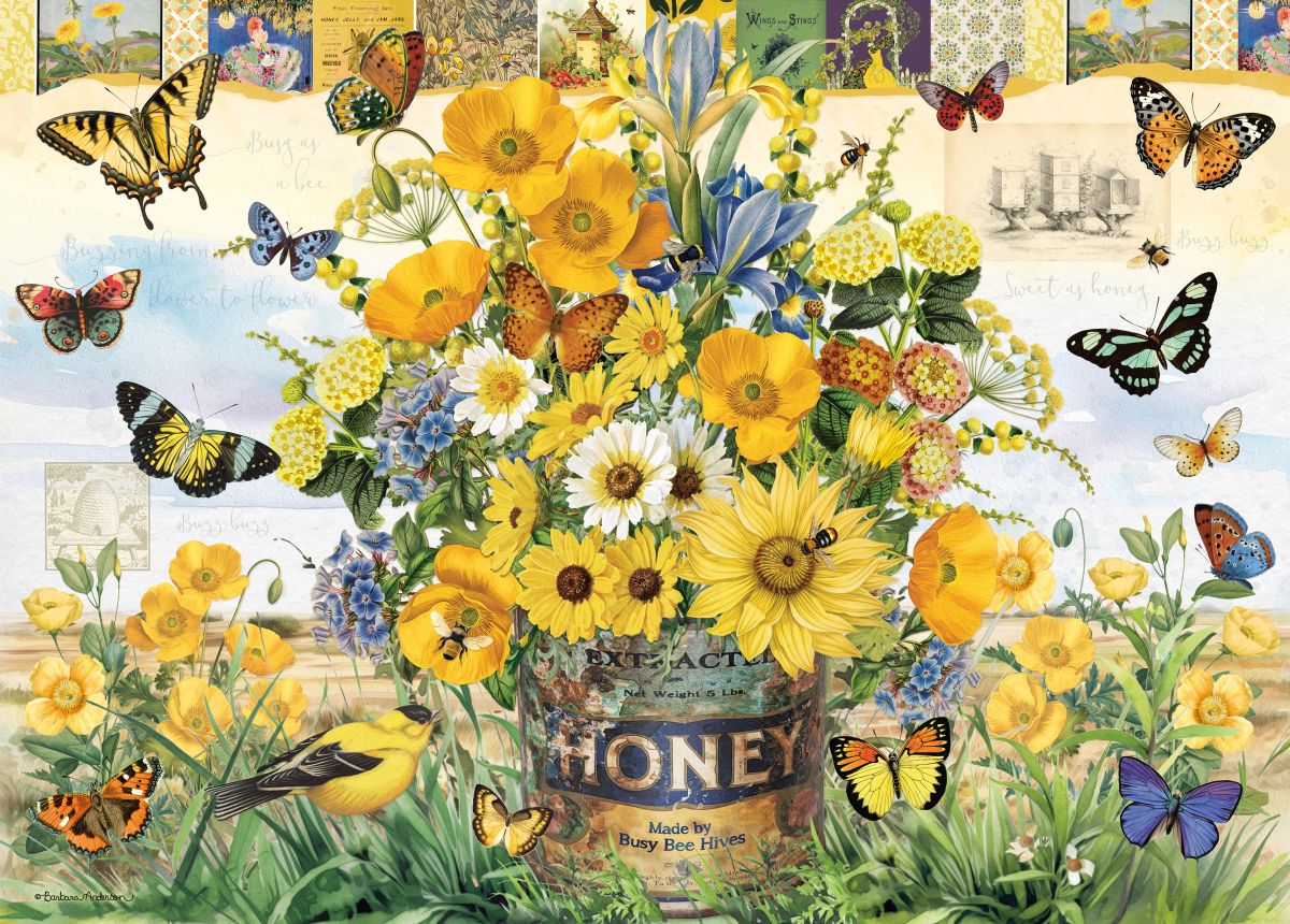 Blossom Bliss Honey Bee Floral Holdson 1000pc Jigsaw Puzzle