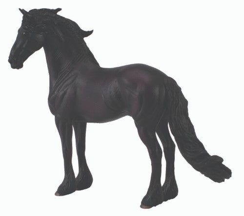 Friesian Stallion Figurine XL by CollectA, showcasing the breed's beauty and grace in meticulous detail, 15.5cm tall.