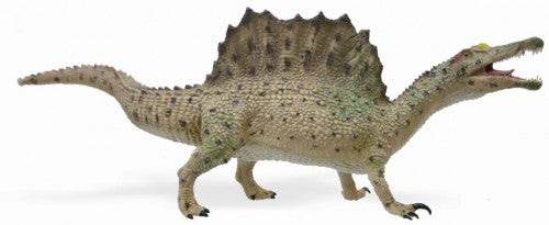 XL Spinosaurus figurine by CollectA depicts a bipedal dinosaur with a sail-like spine, ideal for collectors and education.