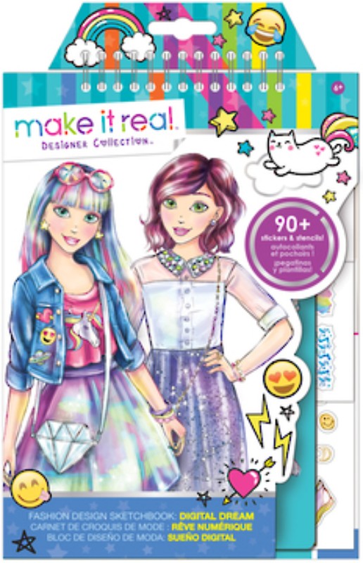Make It Real - Fashion Design Sketchbook - Digital Dream (Blue)