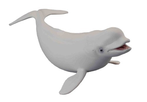 Large Collecta Beluga Whale figurine showcasing intricate details and friendly demeanor, perfect for marine life collectors.