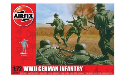 Detailed 1:72 scale WWII German Infantry figures, including officers and grenade throwers, ideal for D-Day dioramas.