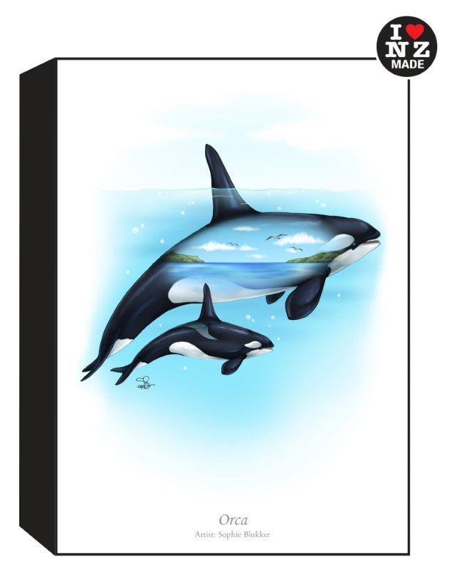 Sophie Blokker Artblock Black Freestanding or Hanging - Orca