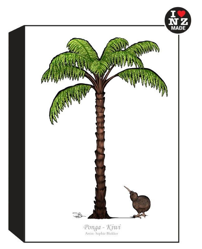 Sophie Blokker Artblock Black Freestanding or Hanging - Ponga Tree/Kiwi