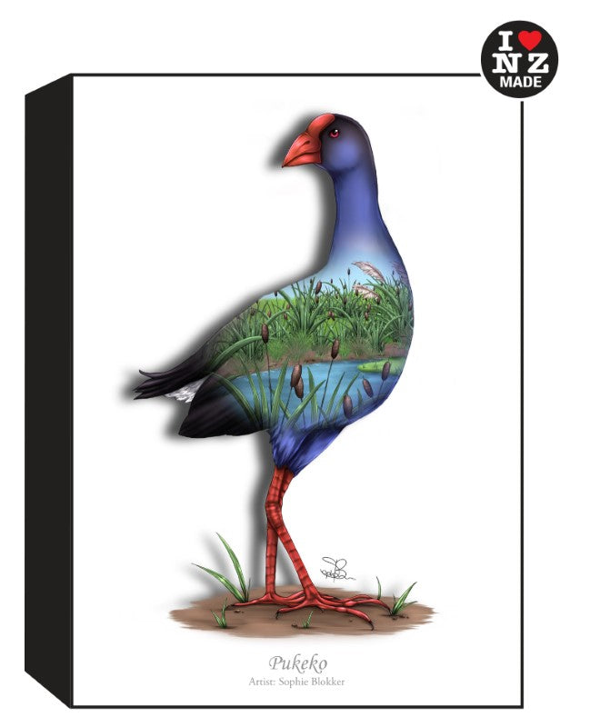 Sophie Blokker Artblock Black Freestanding or Hanging - Pukeko