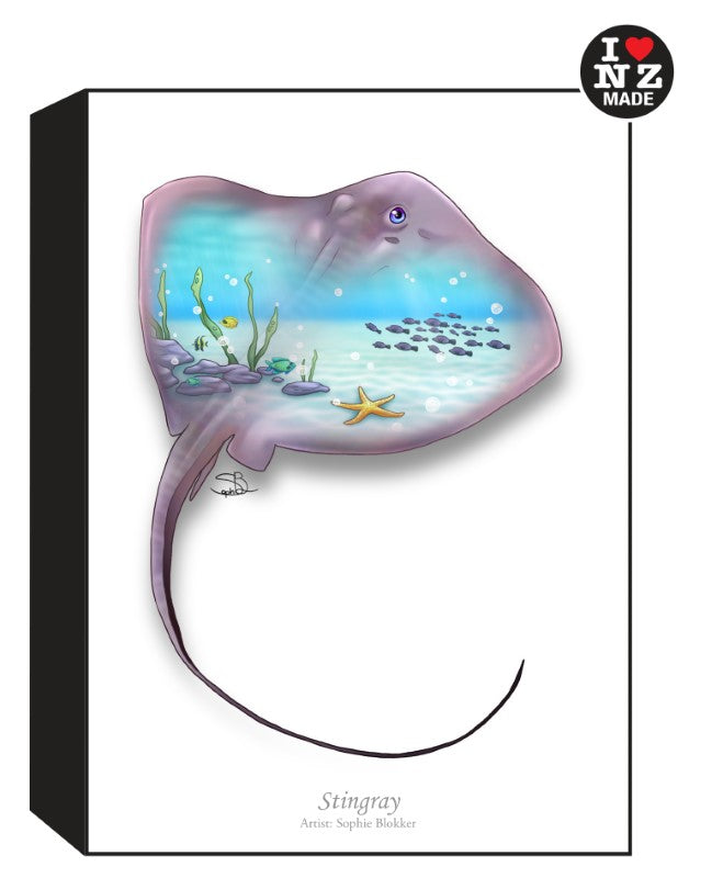 Sophie Blokker Artblock Black Freestanding or Hanging - Stingray