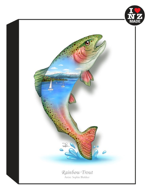 Sophie Blokker Artblock Black Freestanding or Hanging - Trout