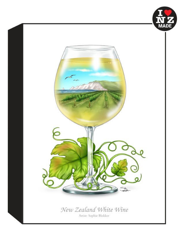 Sophie Blokker Artblock Black Freestanding or Hanging - White Wine