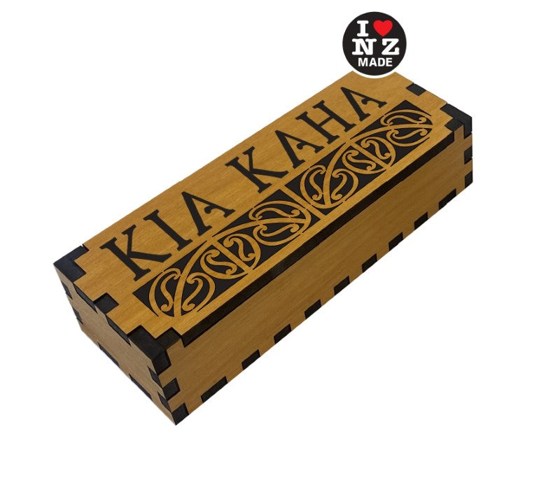 Rimu Veneer Giftbox with Laser Cut Kia Kaha