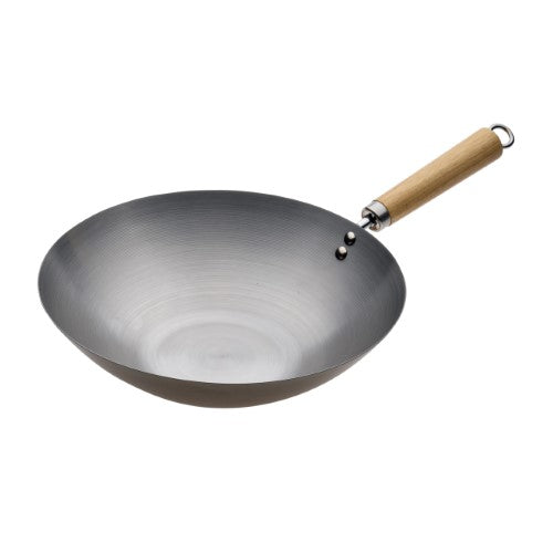 Wok with Wood Handle - PYROLUX Carbon Steel (30cm)