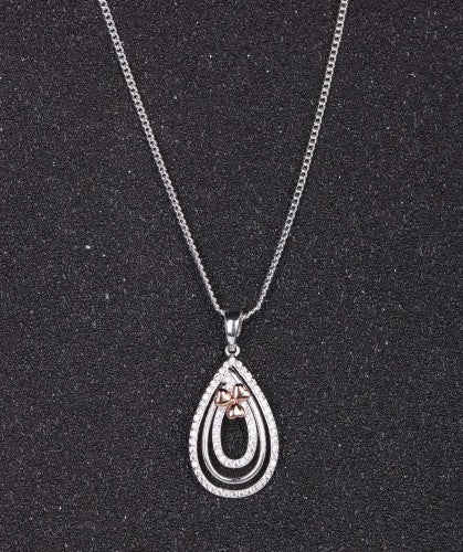 Oval Pendant Necklace - Equilibrium 2 Tone
