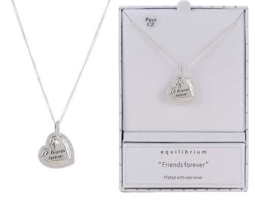 Necklace - Equilibrium Layered Silver-Plated SentimentsFriend