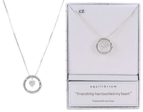 Necklace - Equilibrium Silver-Plated Sentiments Friendship
